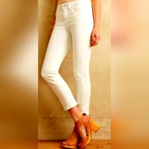 Pilcro & The Letterpress Script Women's Cotton Blend White Skinny Jeans Size 27